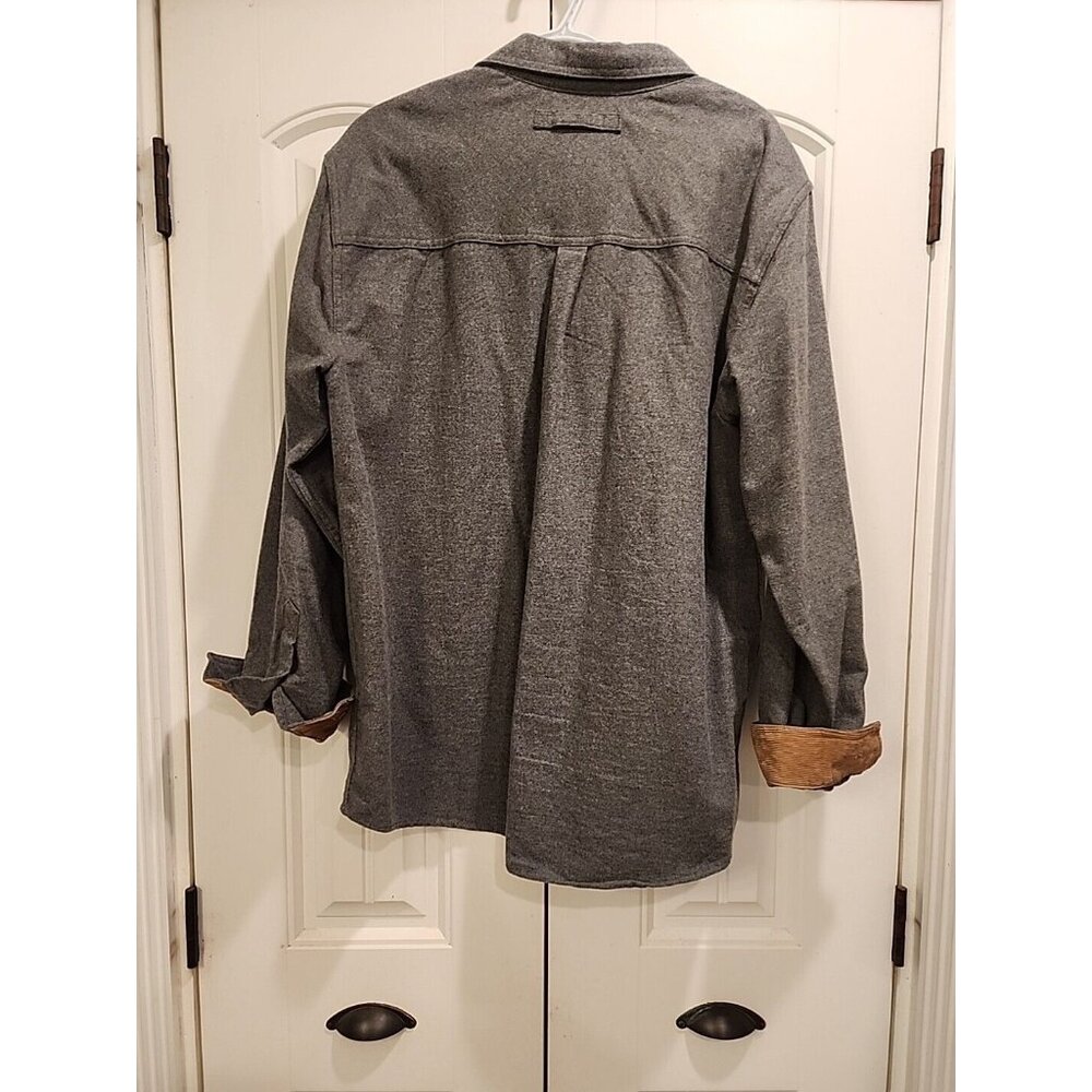 Legendary Whitetails Shirt Sz.  L Gray The Original Buck Camp Corduroy Cuff - Picture 2 of 9